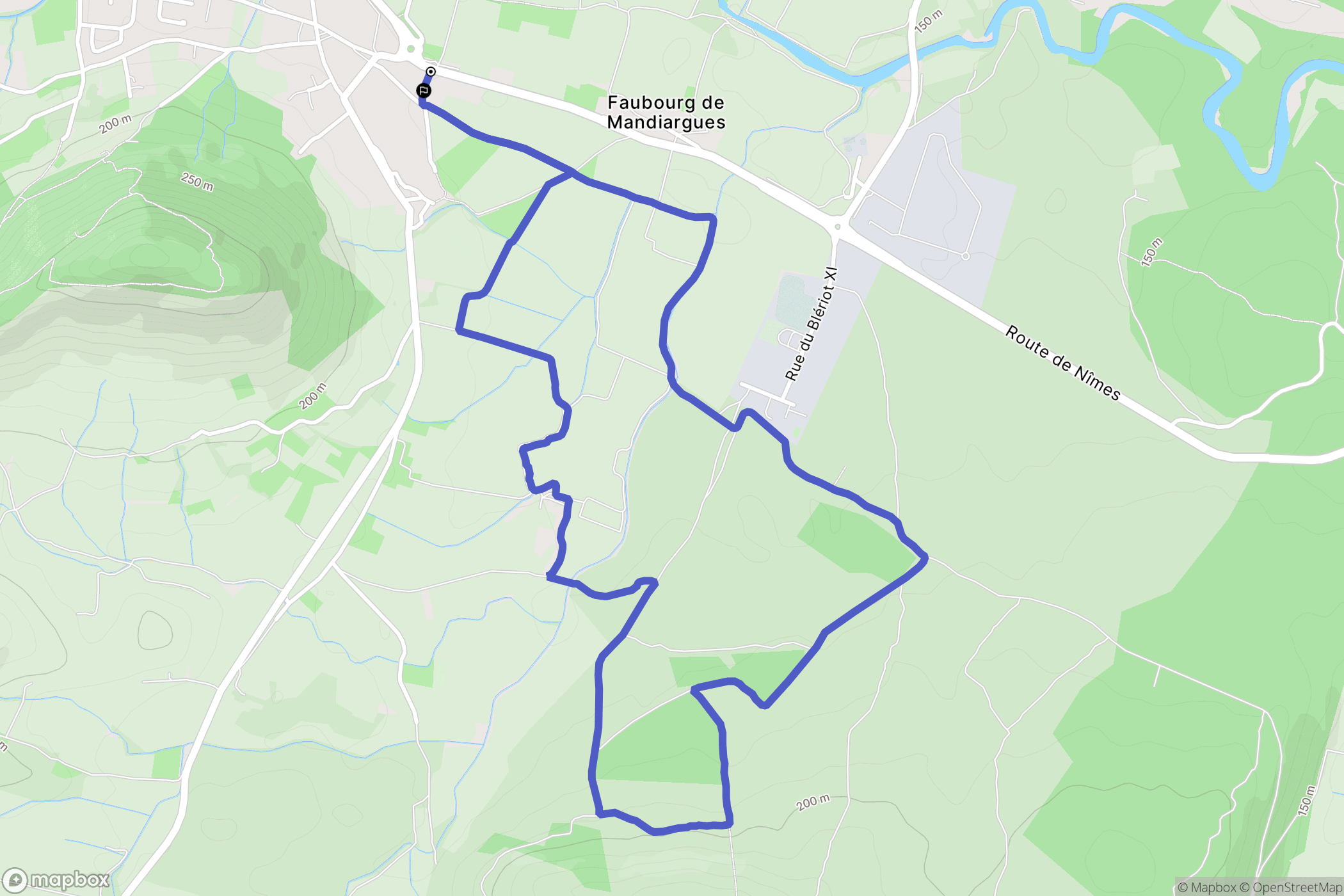 Saint-Hippolyte-du-Fort : carte du parcours de randonnée - France