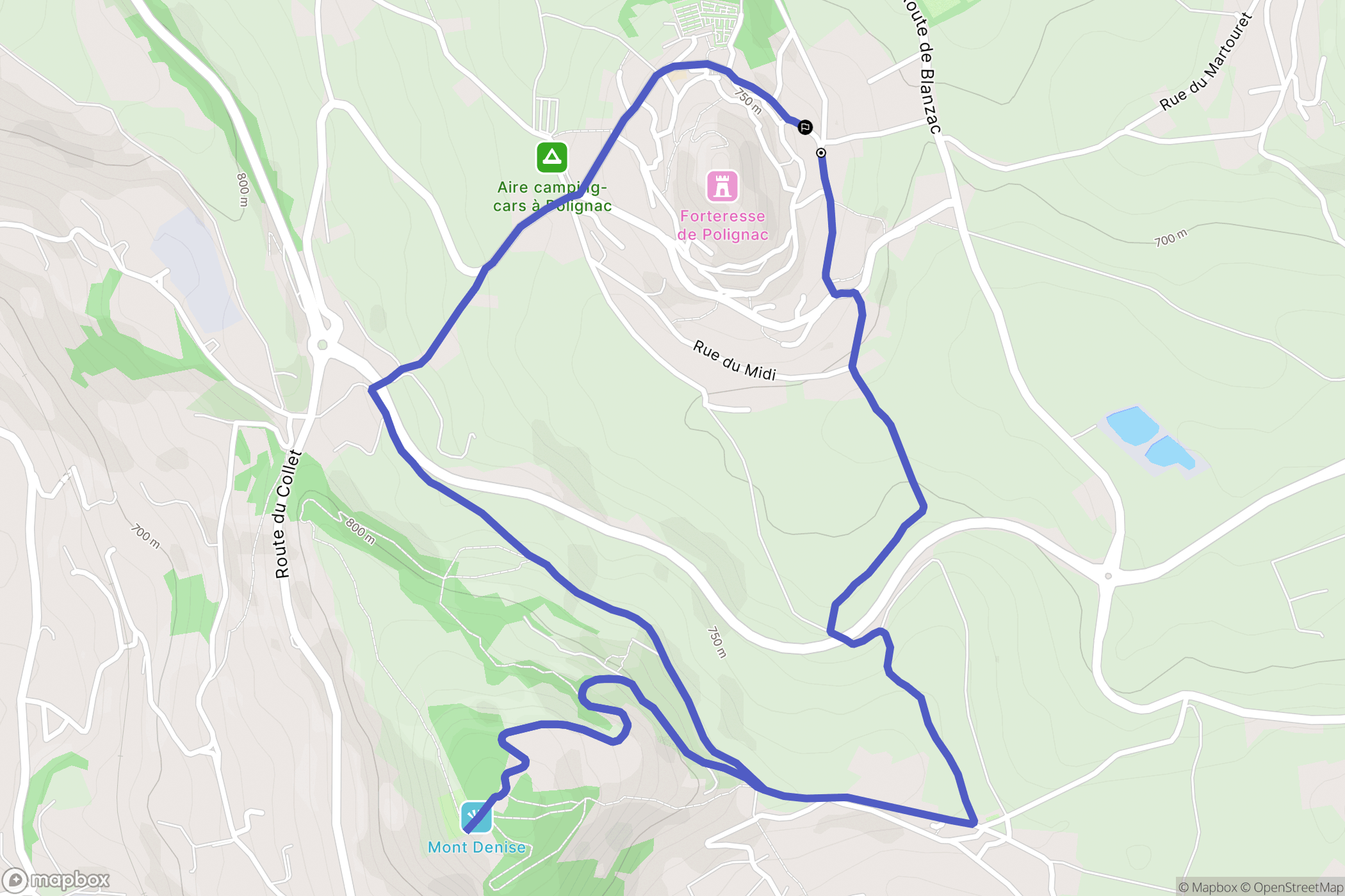 Polignac : carte du parcours de randonnée - France