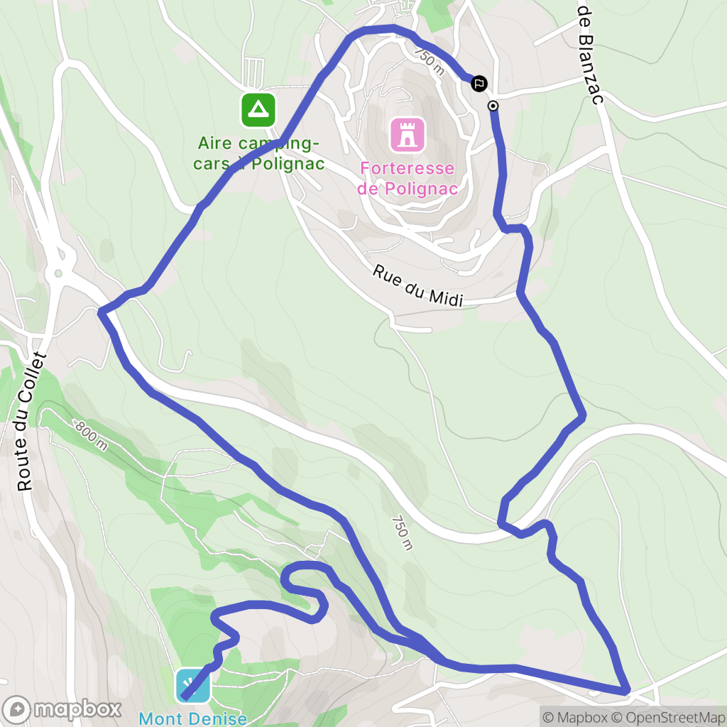 Polignac : carte du parcours de randonnée - France
