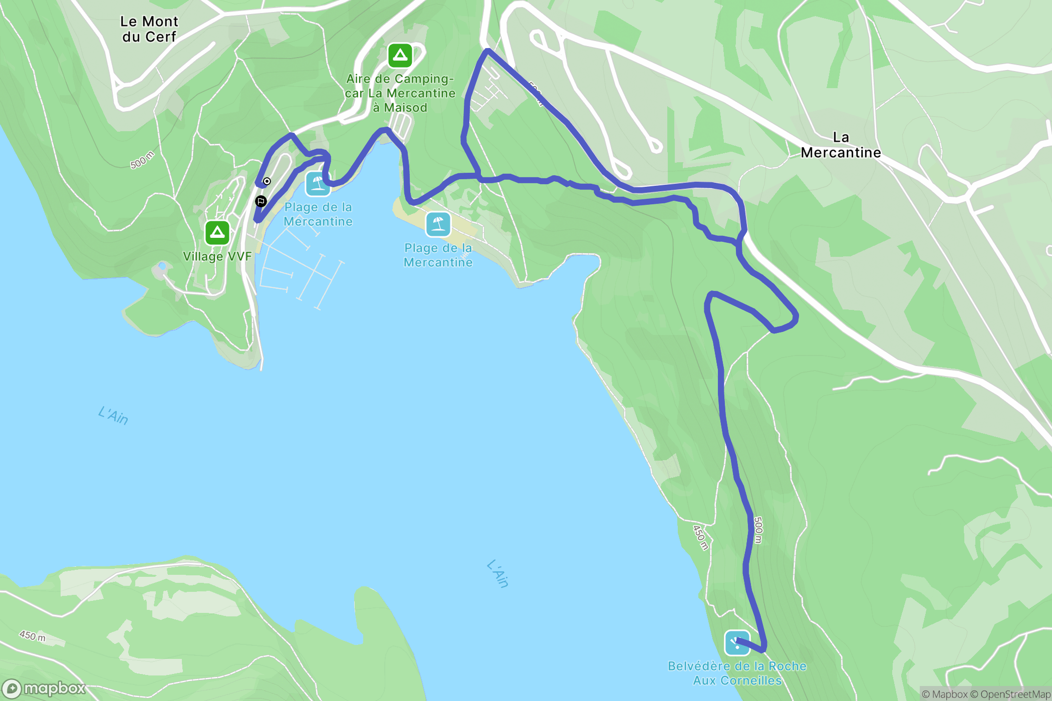 Maisod : carte du parcours de randonnée - France