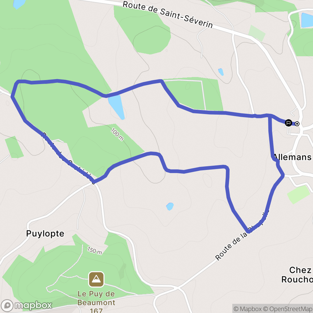 Allemans : carte du parcours de randonnée - France