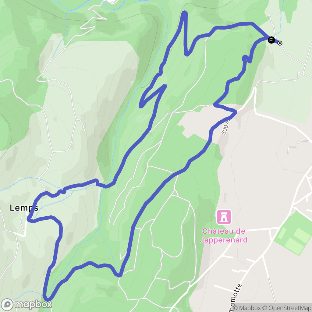 Roiffieux : carte du parcours de randonnée - France