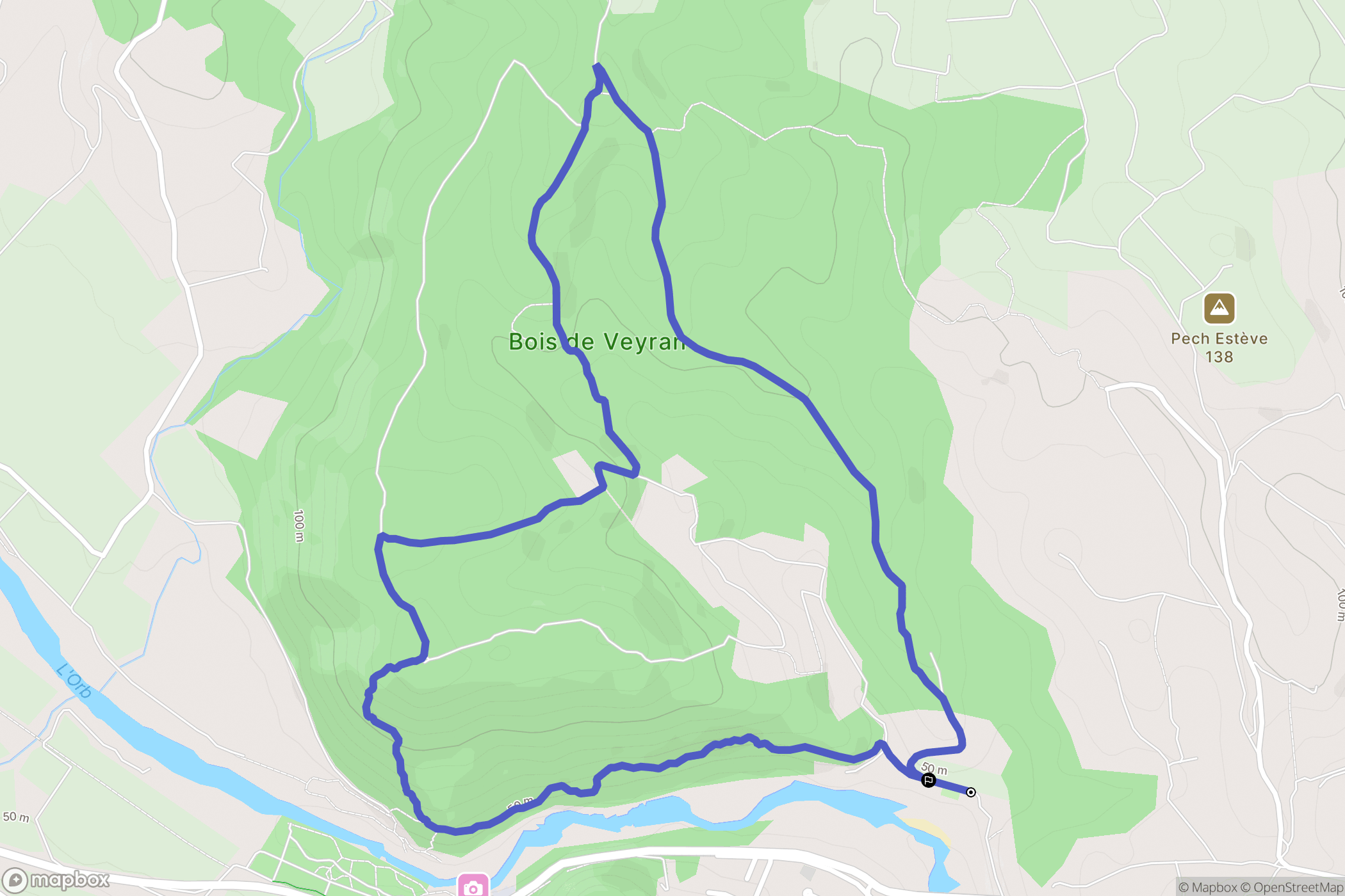 Murviel-lès-Béziers : carte du parcours de randonnée - France