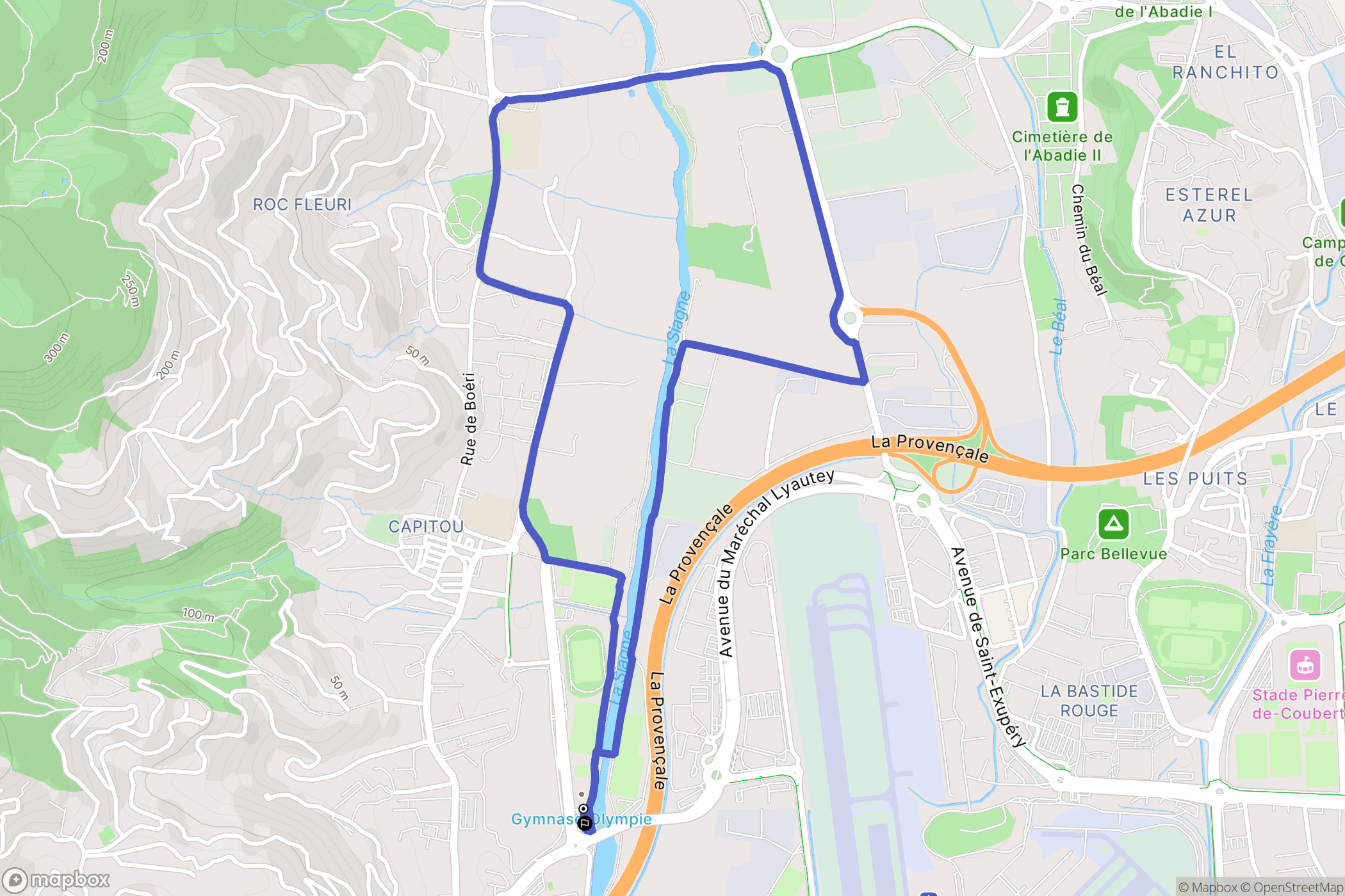 Mandelieu-la-Napoule : carte du parcours de randonnée - France
