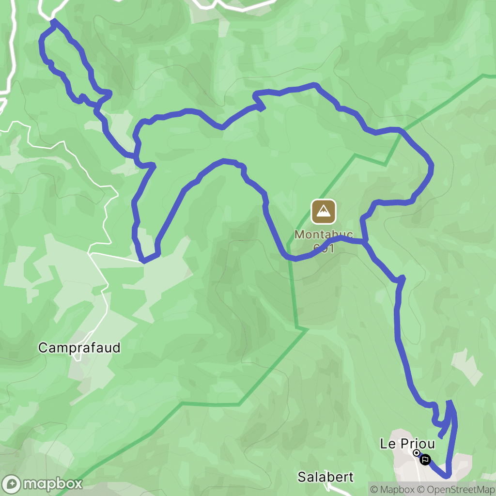 Pierrerue : carte du parcours de randonnée - France