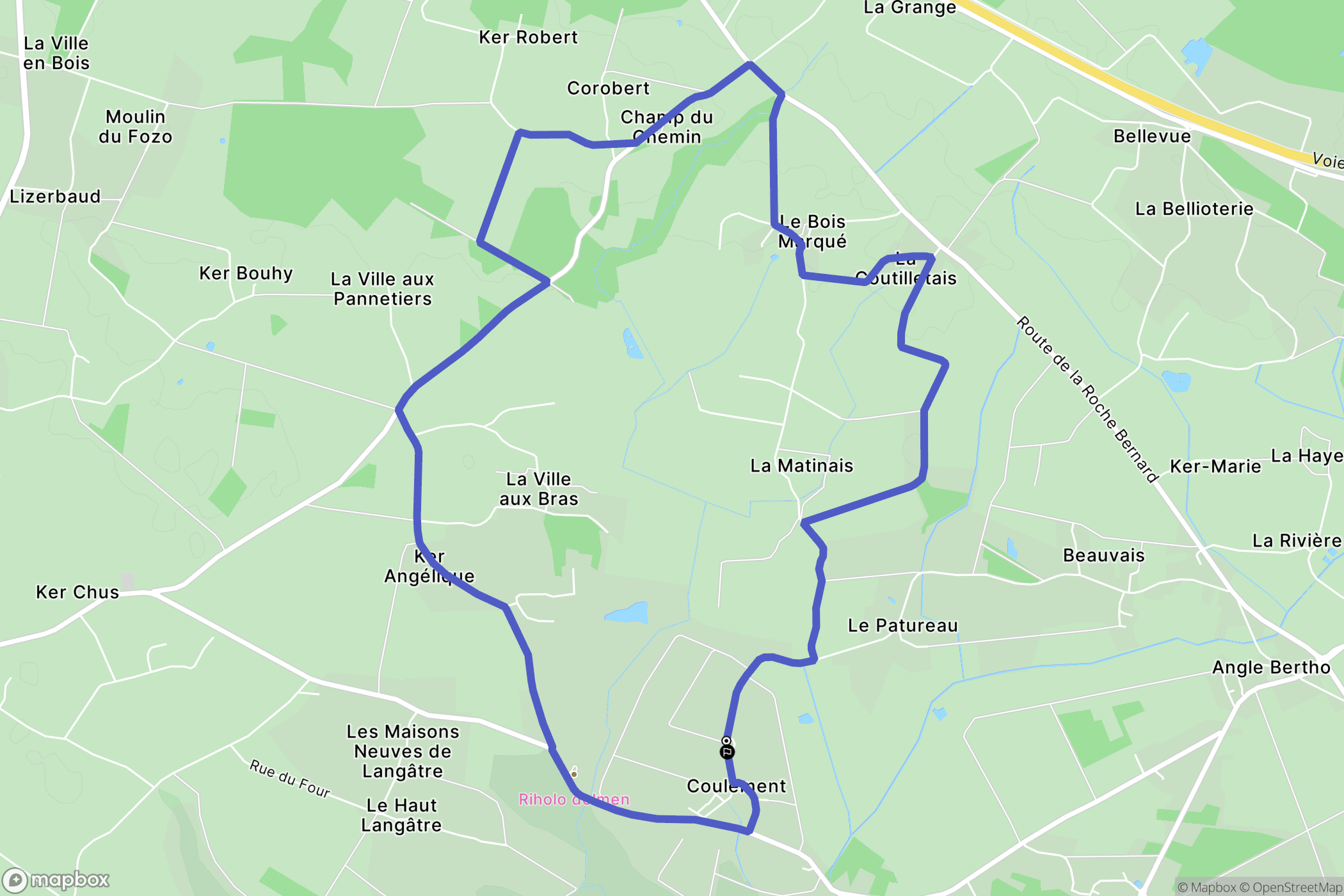 Missillac : carte du parcours de randonnée - France