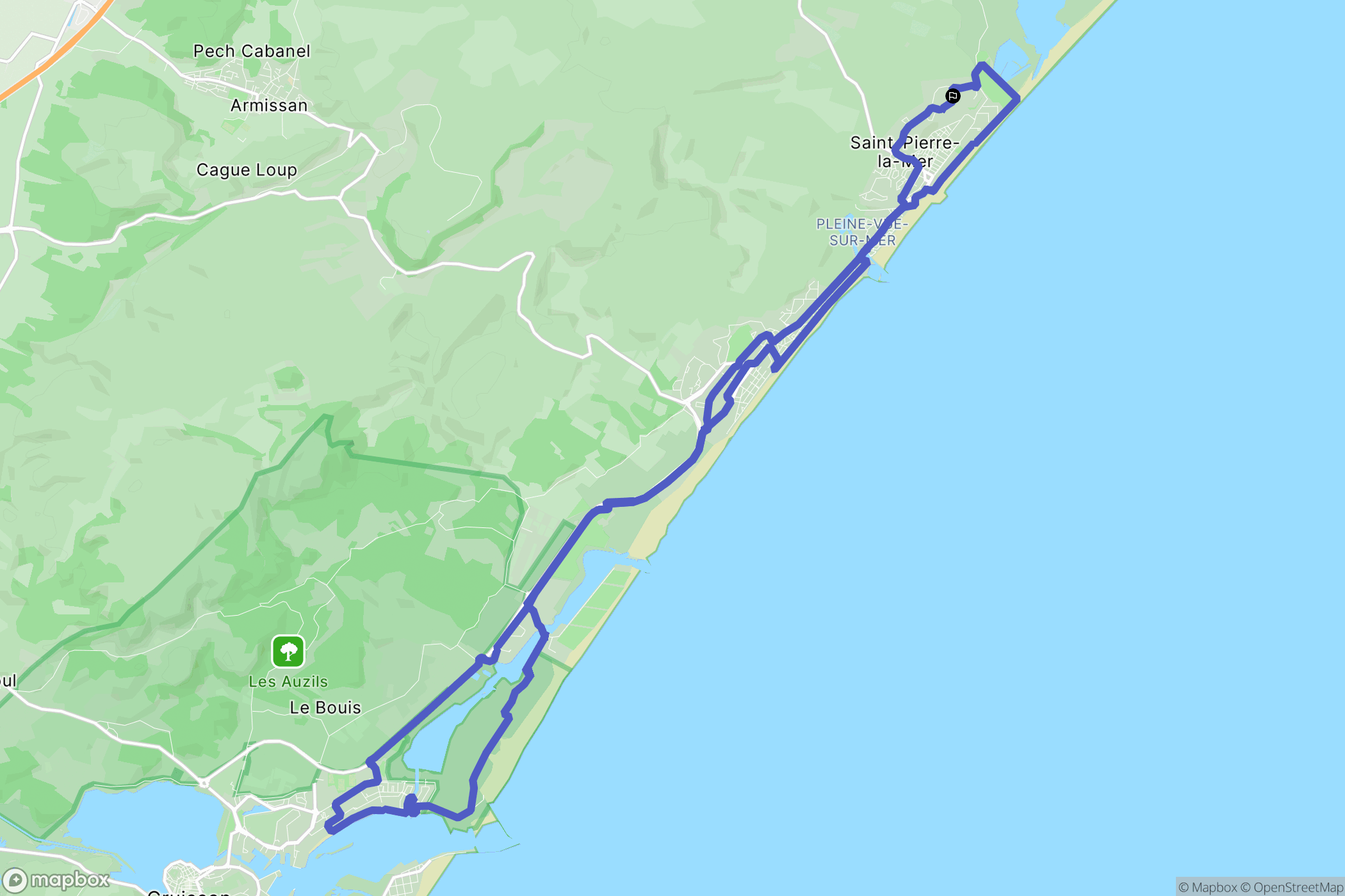 Fleury : carte du parcours de randonnée - France