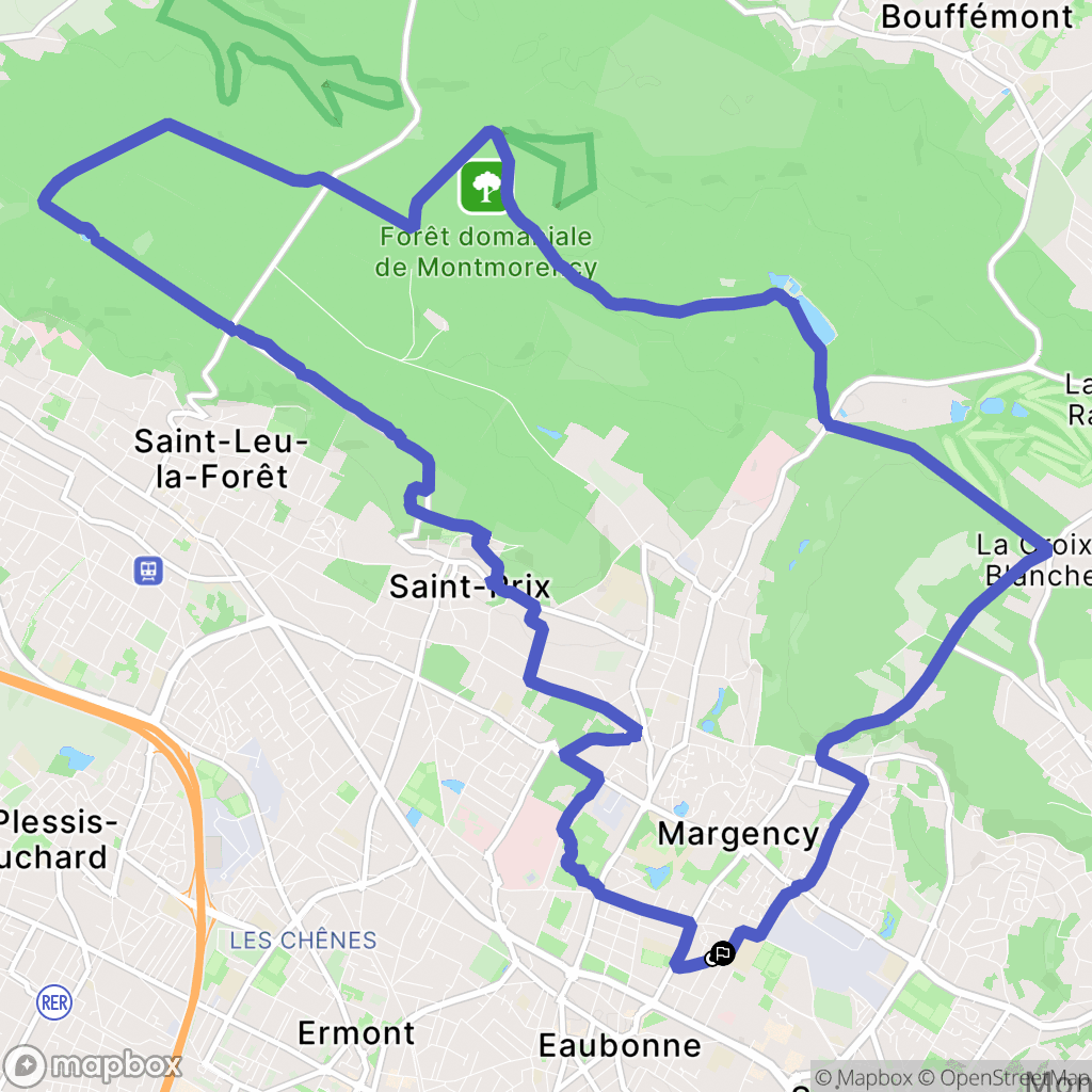 Eaubonne : carte du parcours de randonnée - France