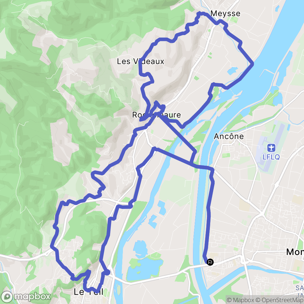Montélimar : carte du parcours de randonnée - France