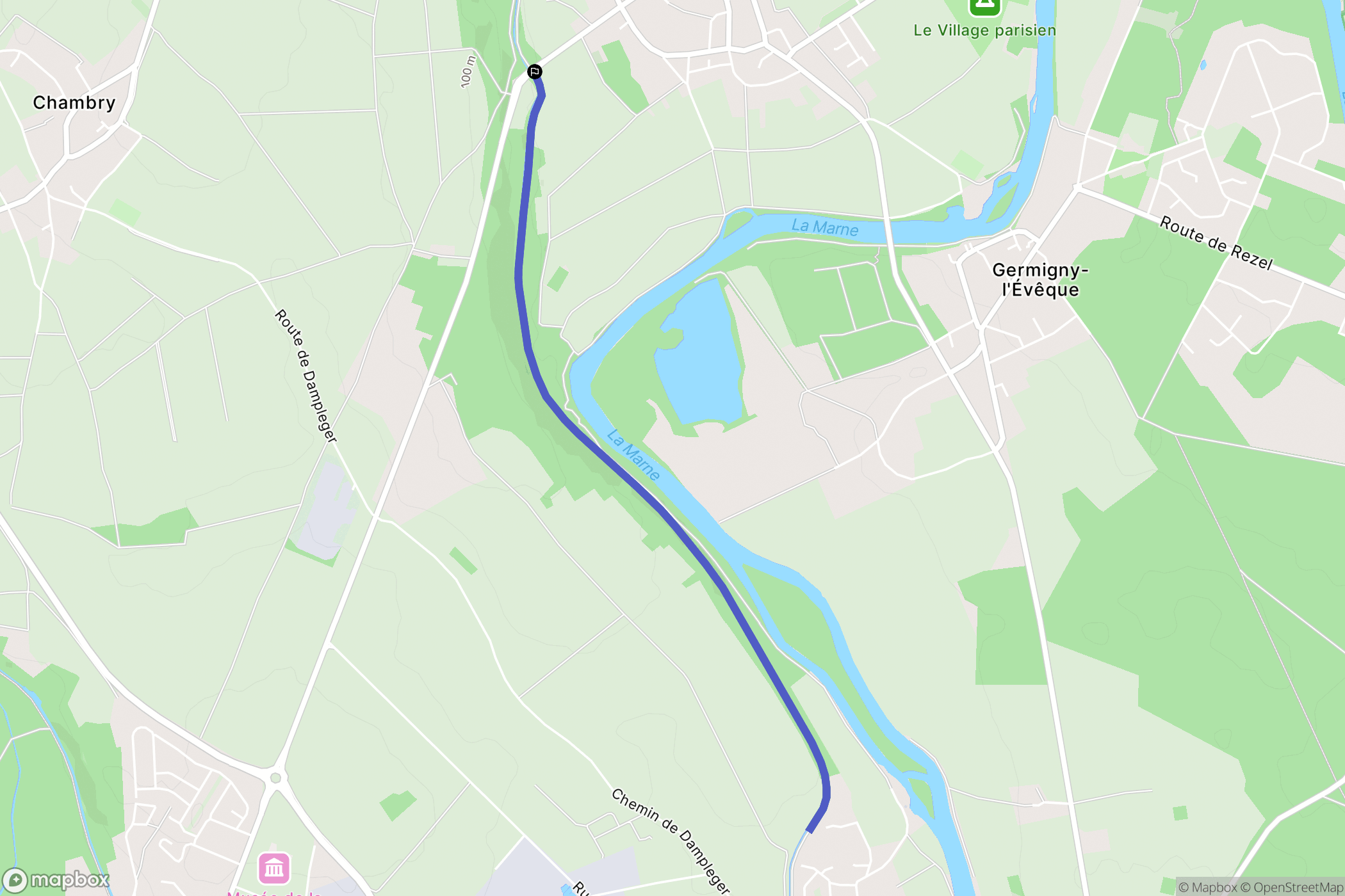 Varreddes : carte du parcours de randonnée - France