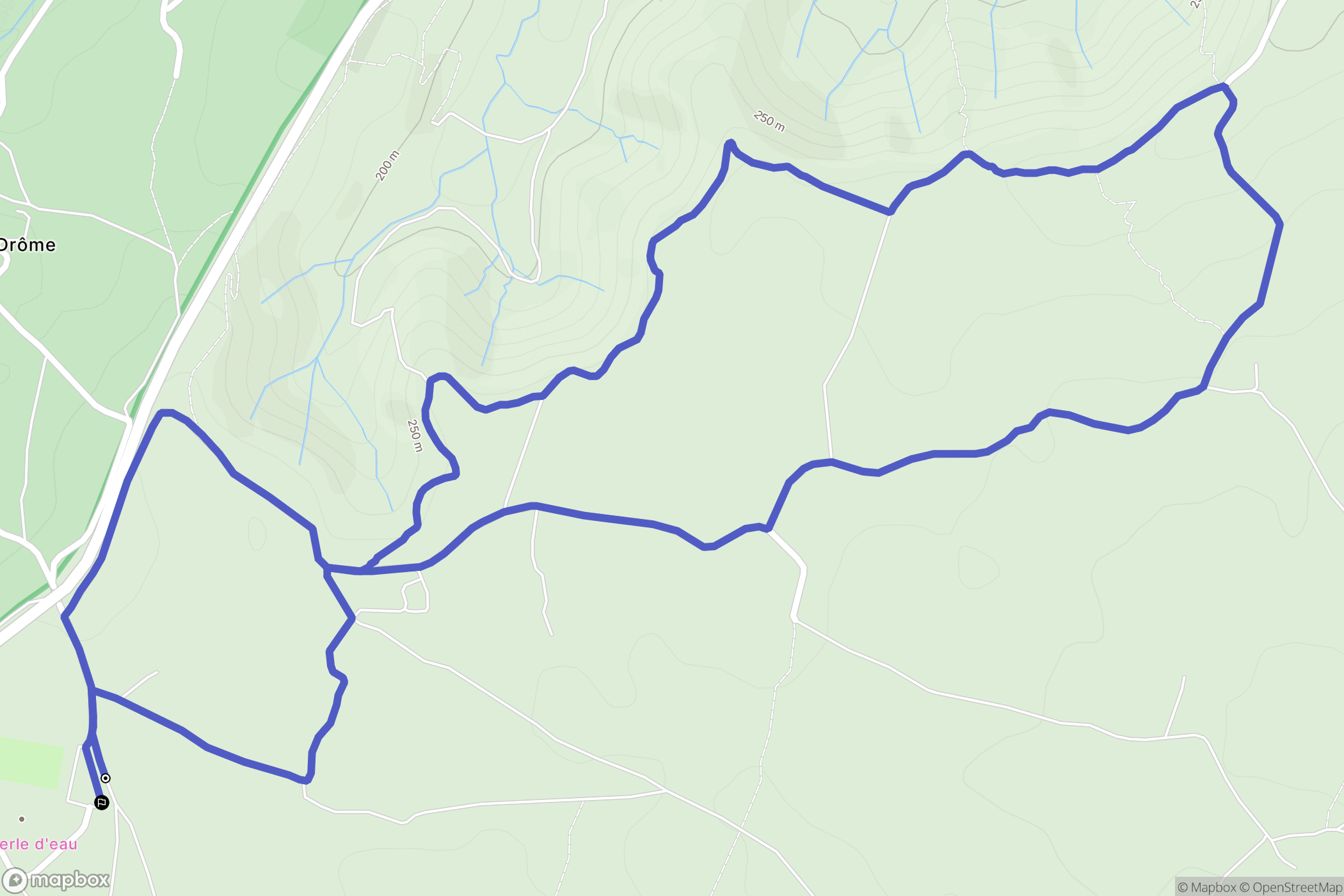Lablachère : carte du parcours de randonnée - France