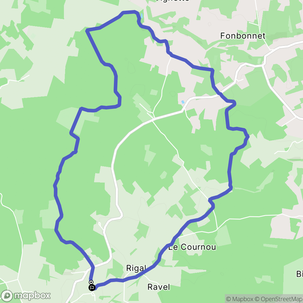 Cause-de-Clérans : carte du parcours de randonnée - France