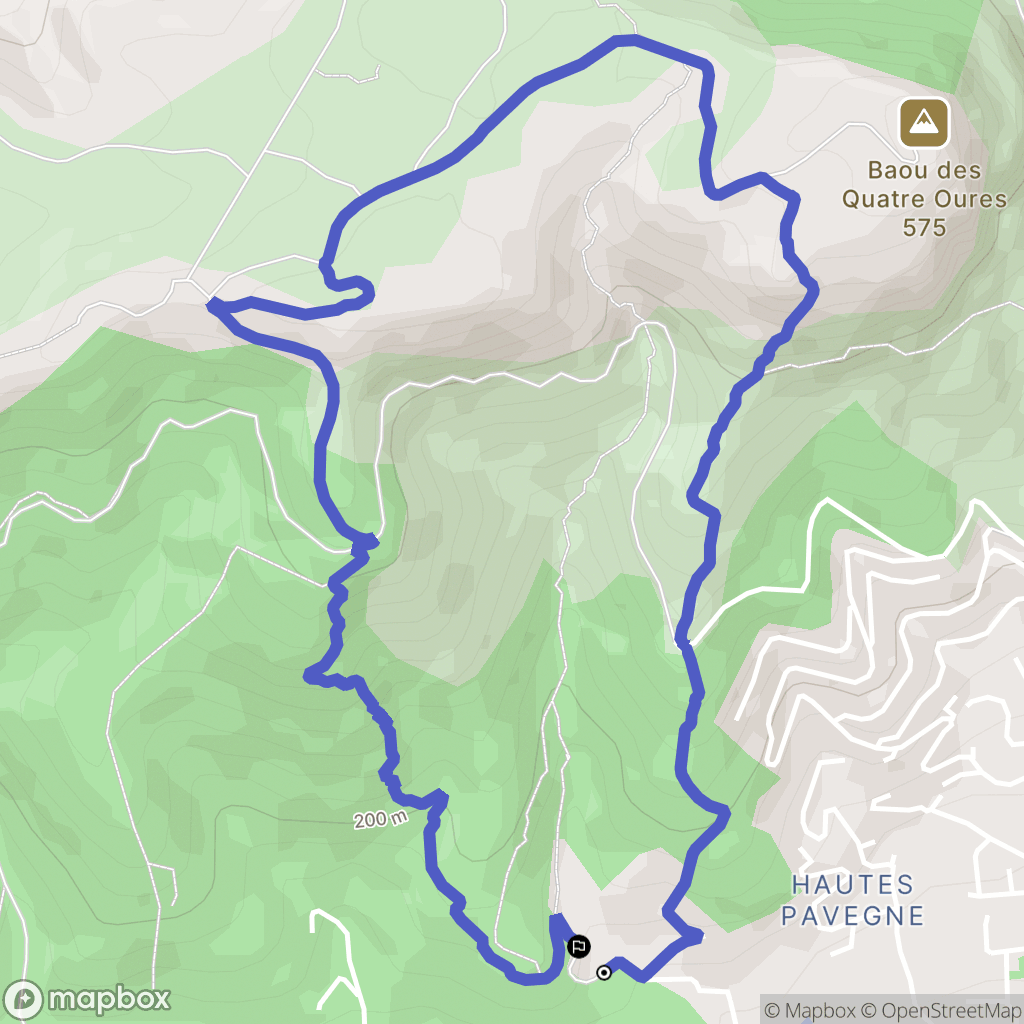 Toulon : carte du parcours de randonnée - France