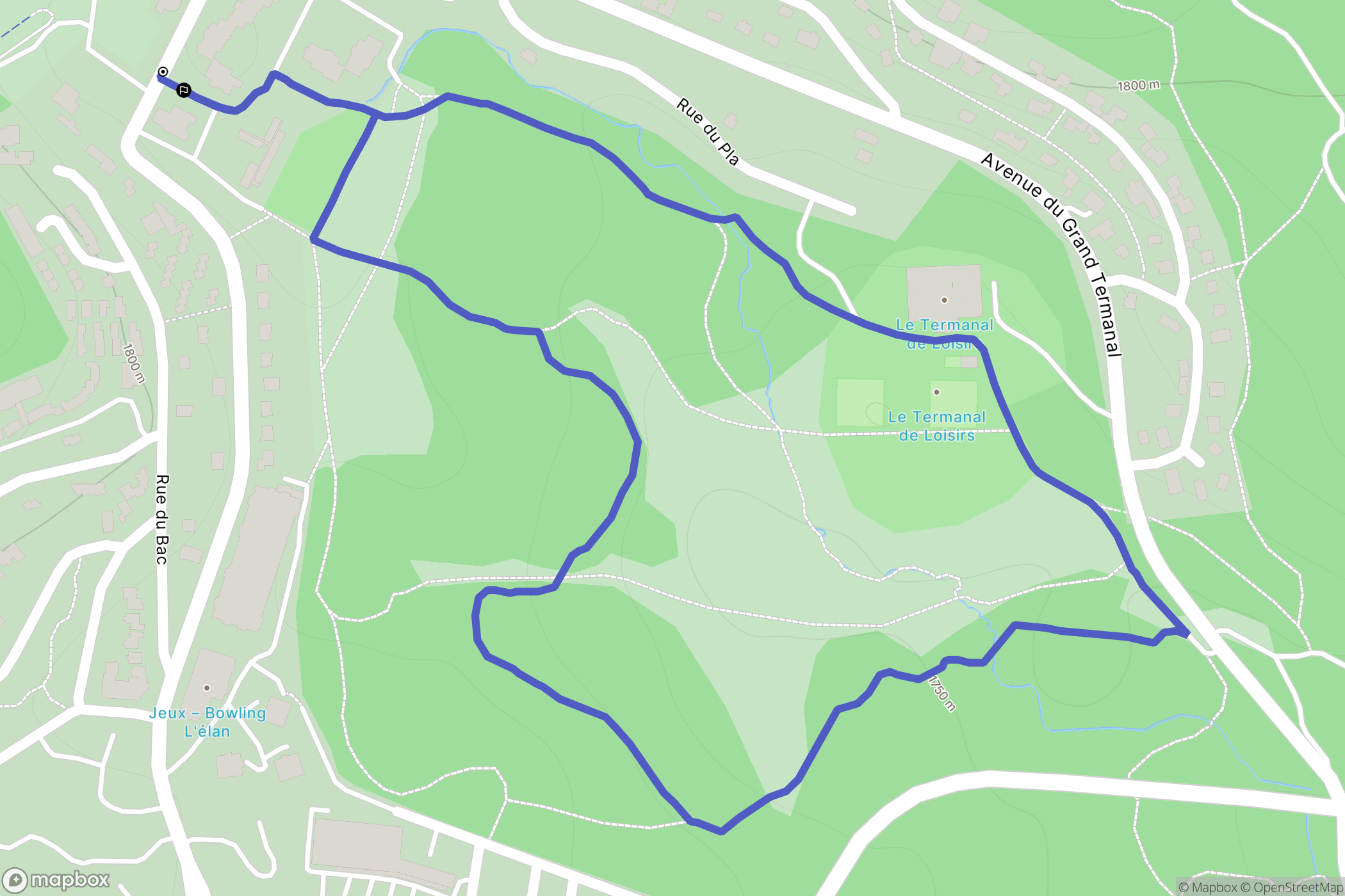 Bolquère : carte du parcours de randonnée - France