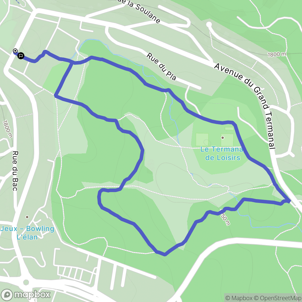 Bolquère : carte du parcours de randonnée - France