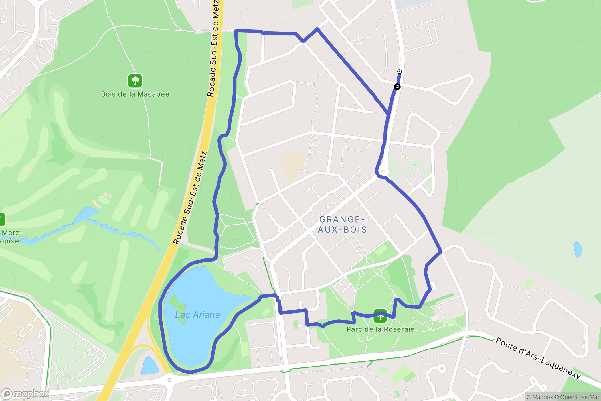 Metz : carte du parcours de randonnée - France