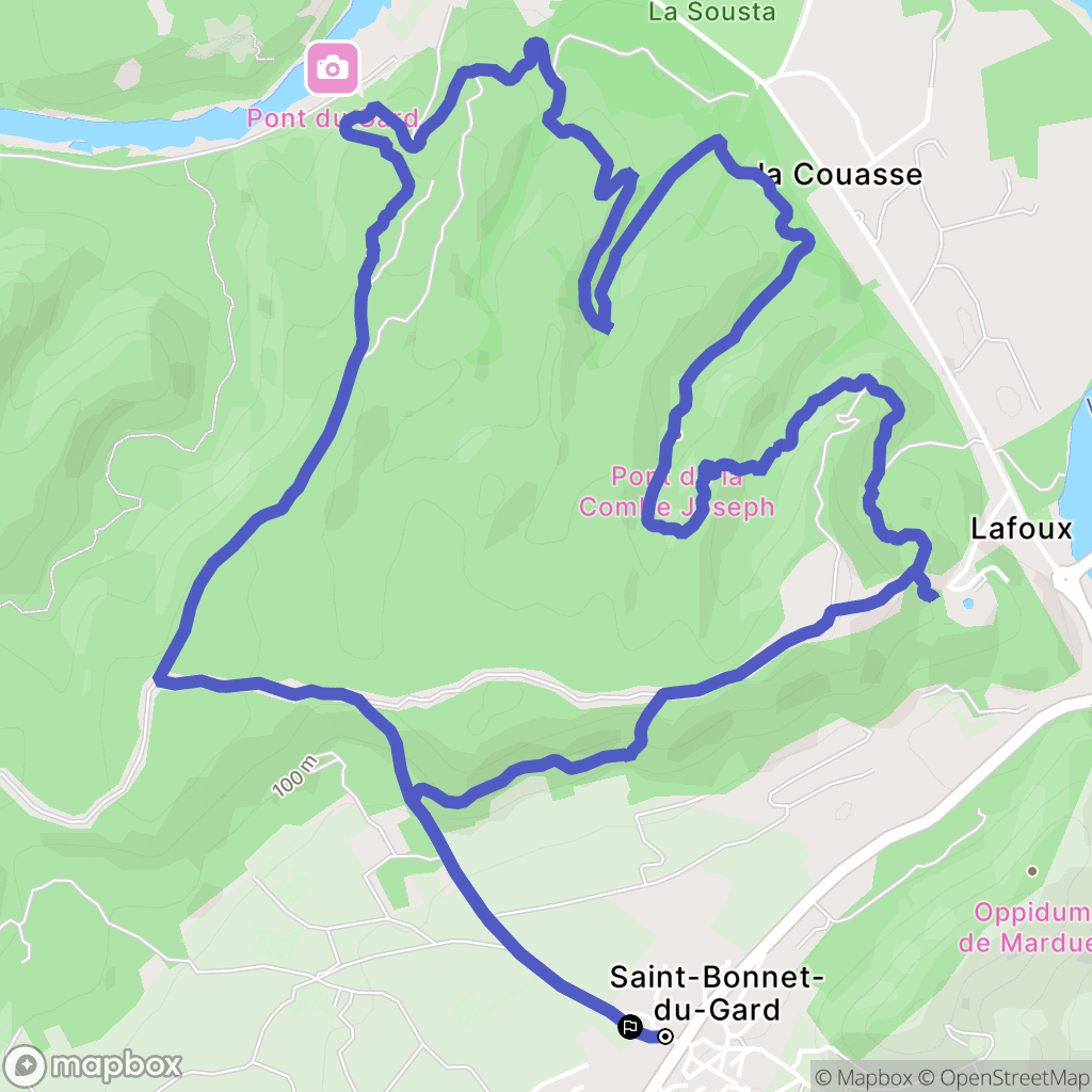 Saint-Bonnet-du-Gard : carte du parcours de randonnée - France