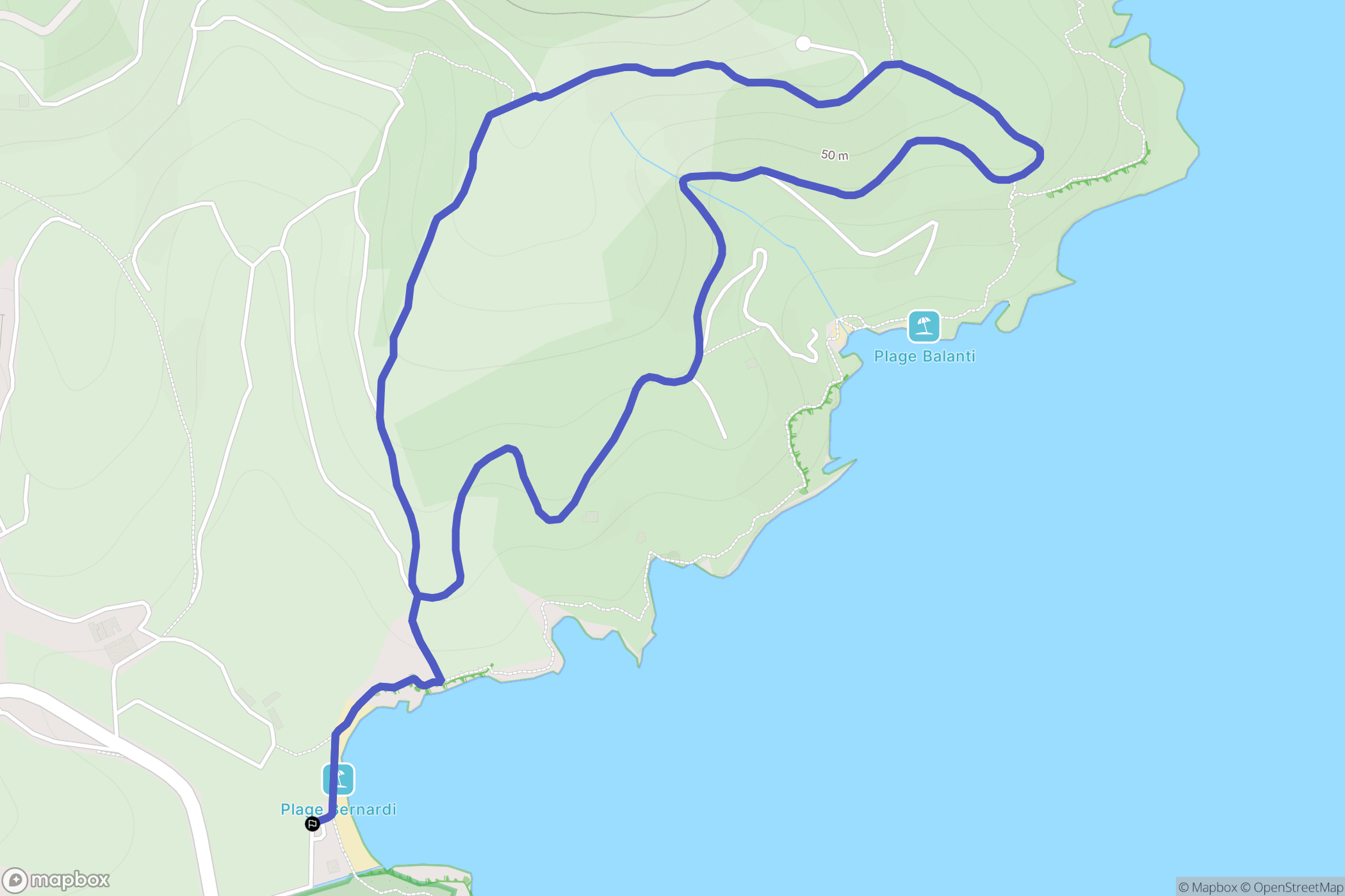 Port-Vendres : carte du parcours de randonnée - France