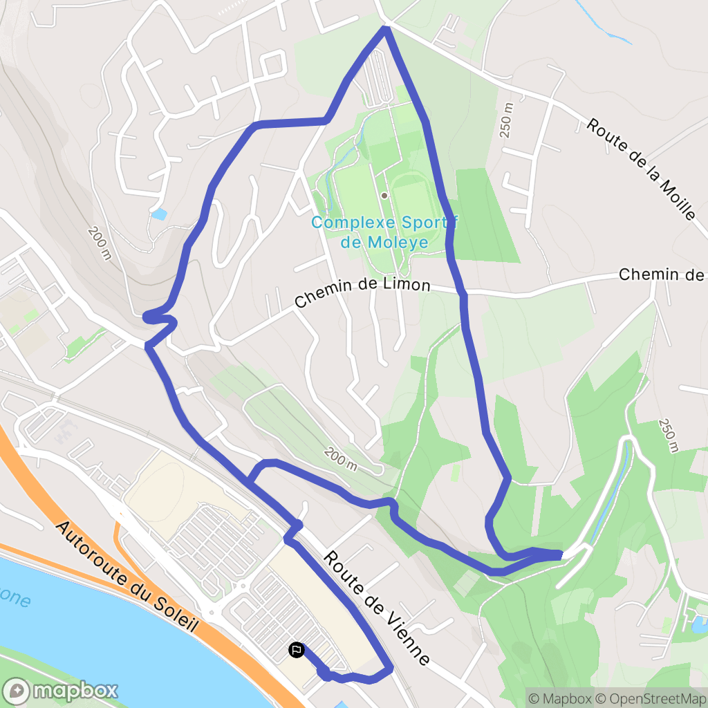 Chasse-sur-Rhône : carte du parcours de randonnée - France