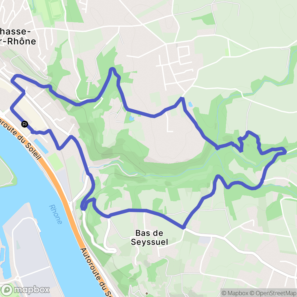 Chasse-sur-Rhône : carte du parcours de randonnée - France