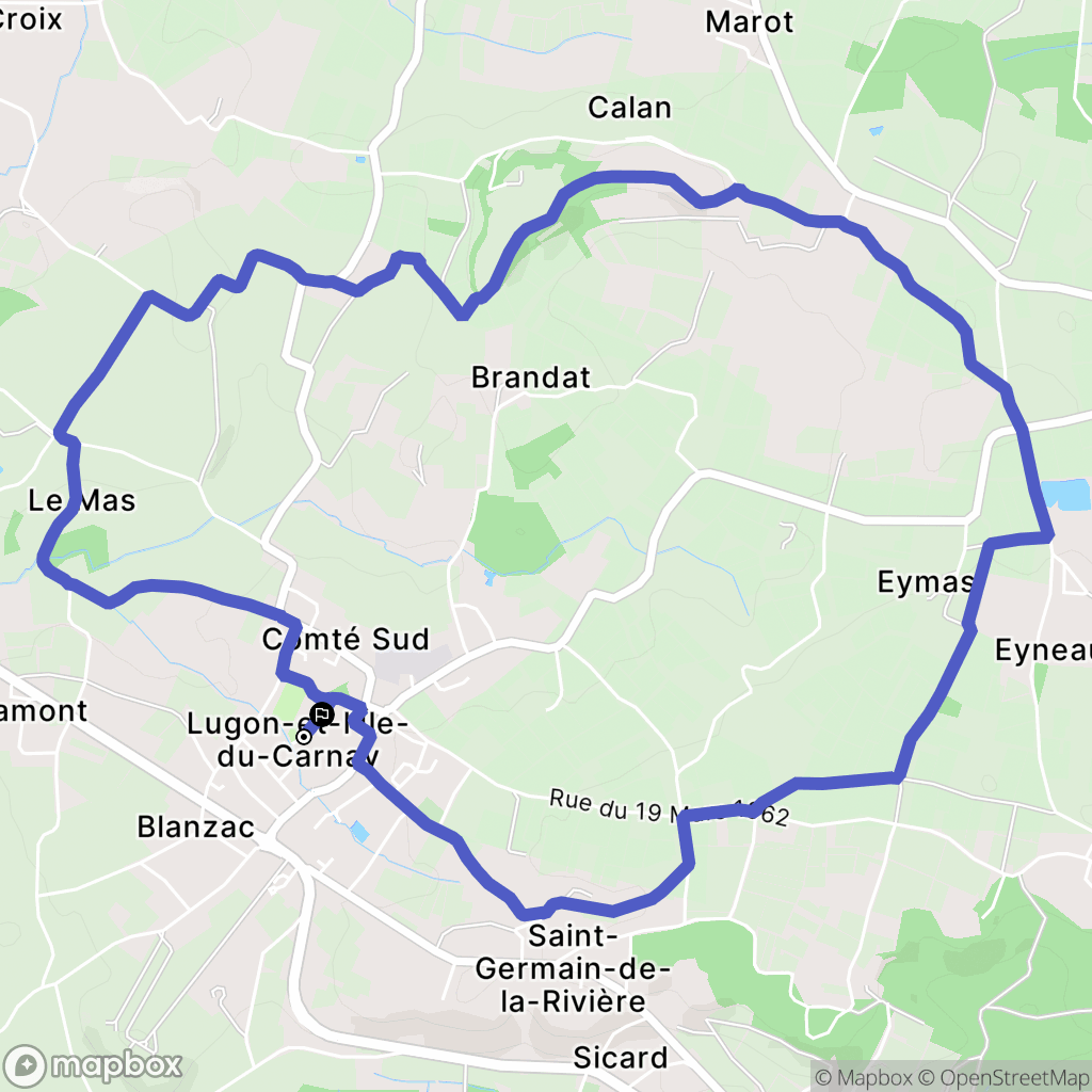 Lugon-et-l'Île-du-Carnay : carte du parcours de randonnée - France