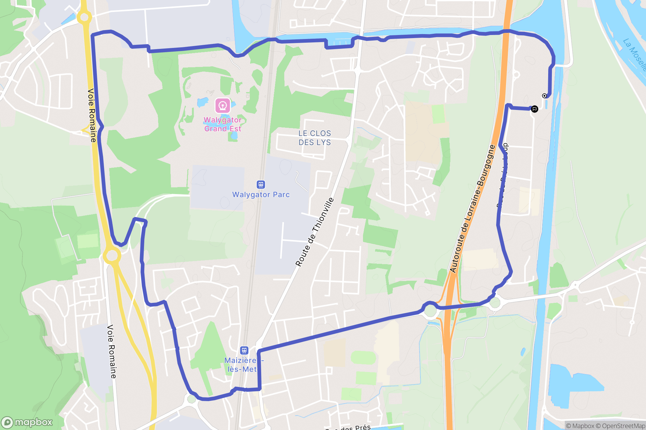 Hauconcourt : carte du parcours de randonnée - France