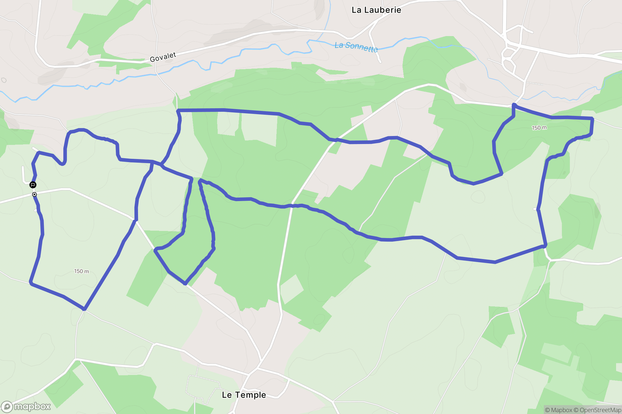 Cellefrouin : carte du parcours de randonnée - France