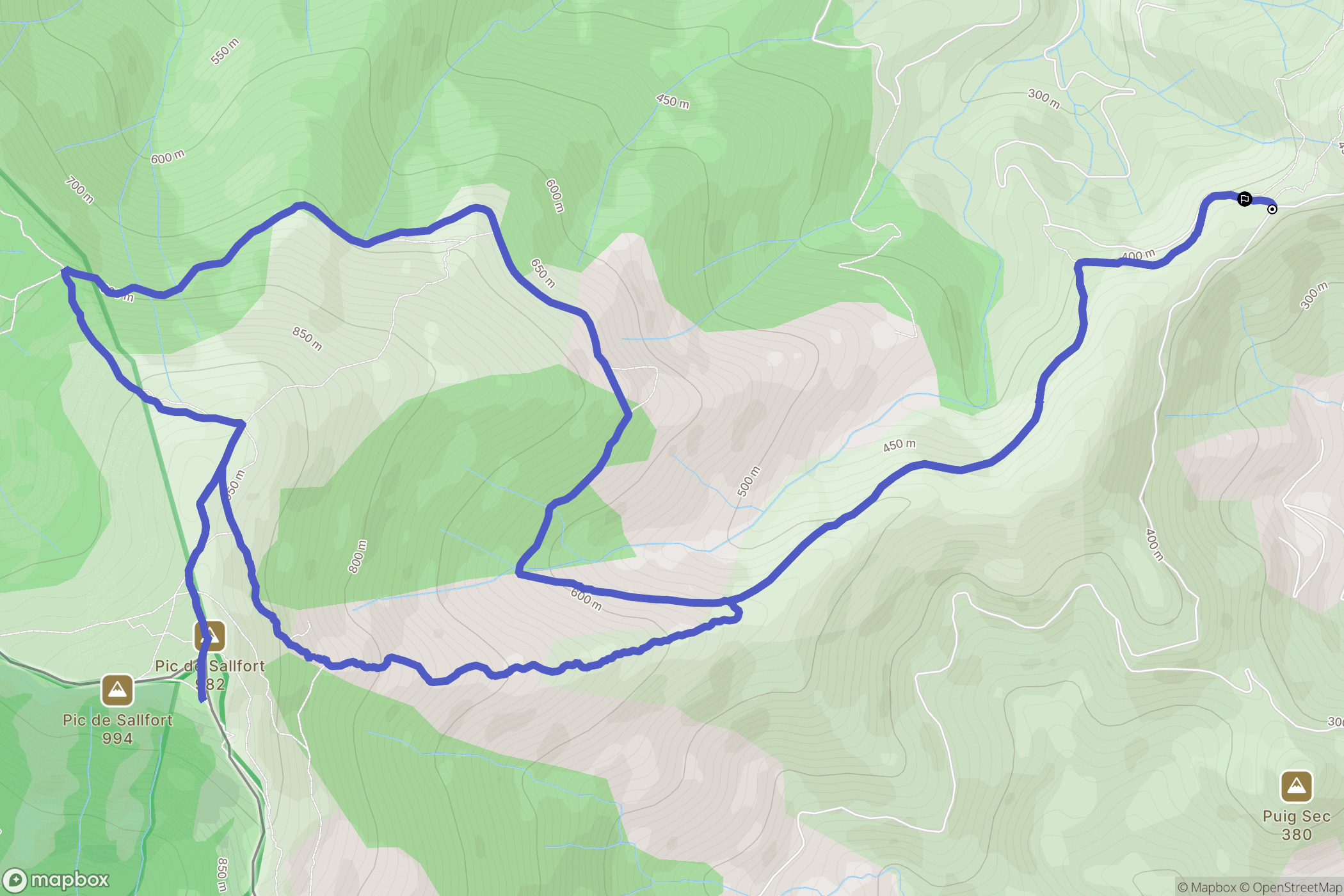 Banyuls-sur-Mer : carte du parcours de randonnée - France