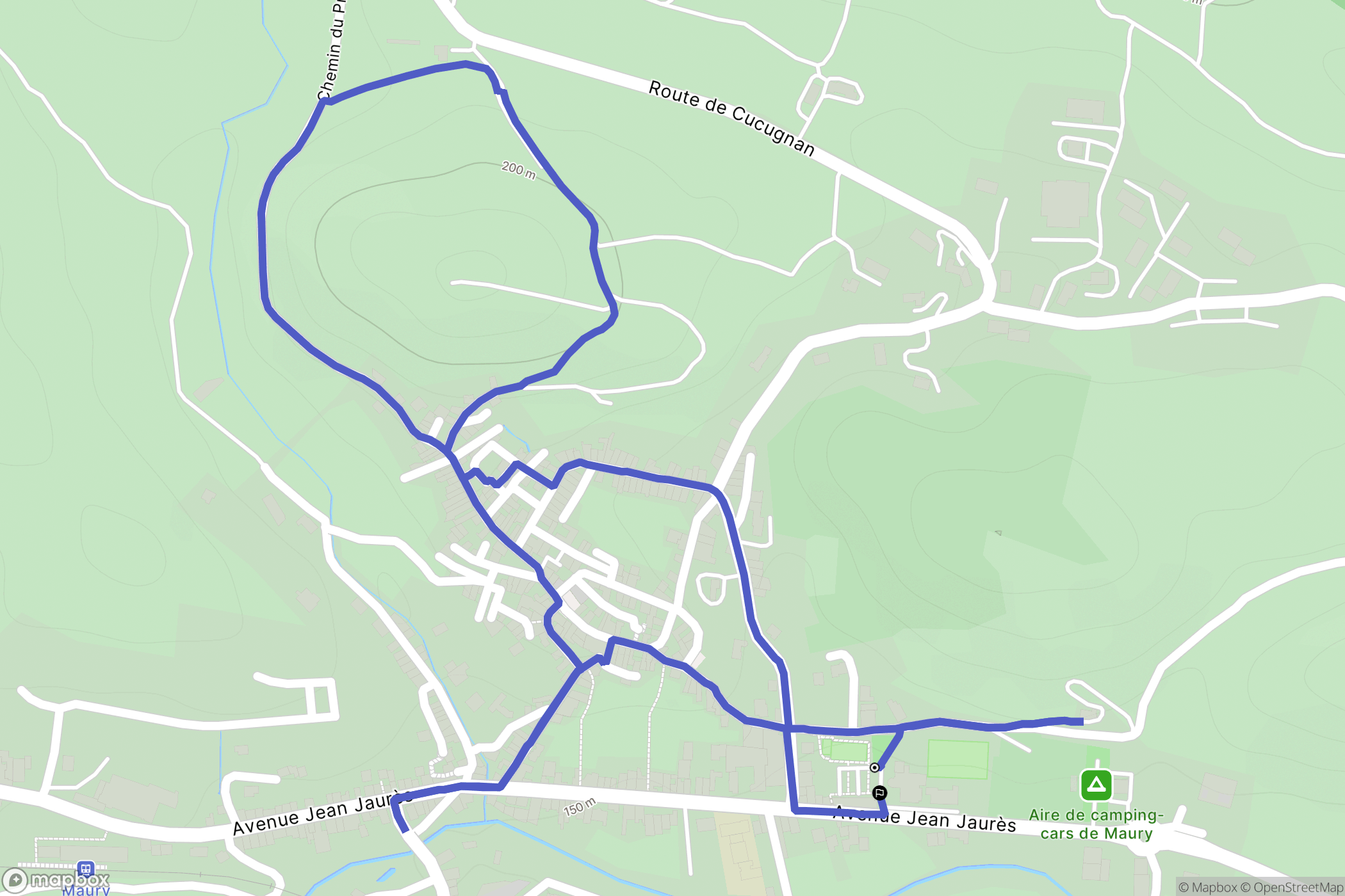 Maury : carte du parcours de randonnée - France