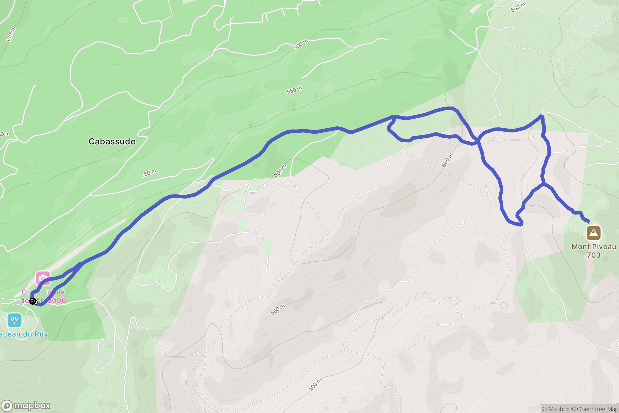 Trets : carte du parcours de randonnée - France