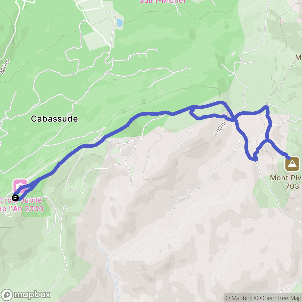 Trets : carte du parcours de randonnée - France