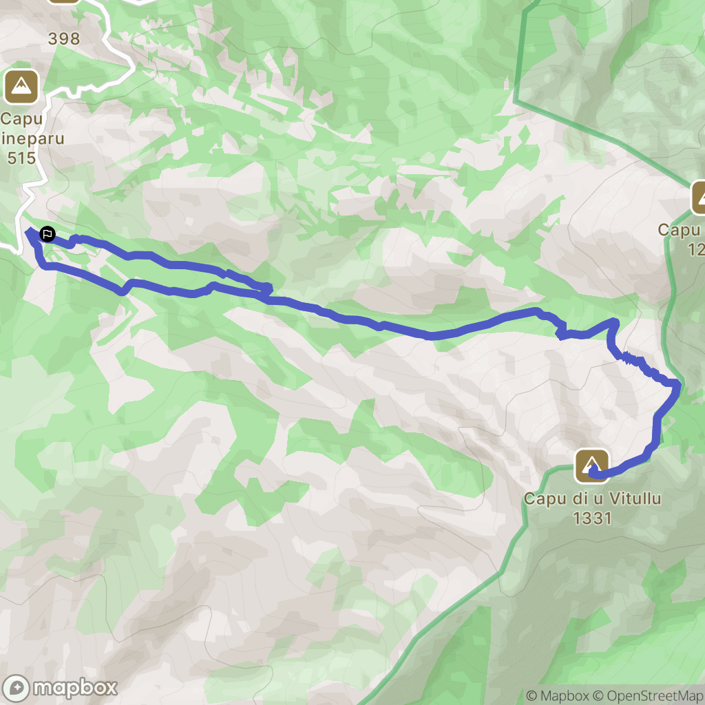 Piana : carte du parcours de randonnée - France