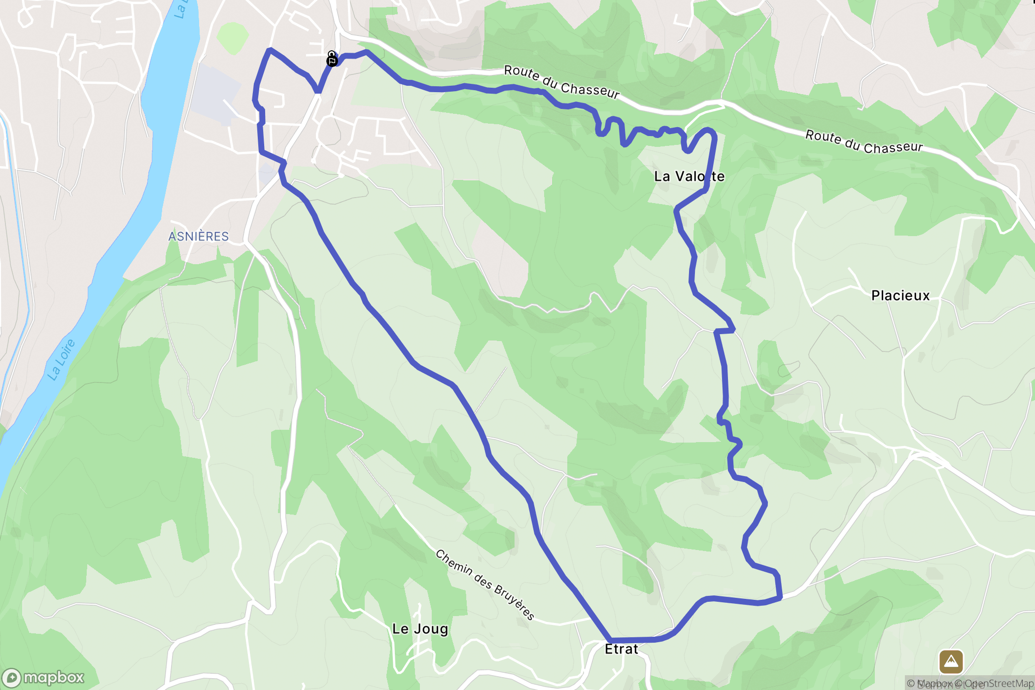 Saint-Just-Saint-Rambert : carte du parcours de randonnée - France