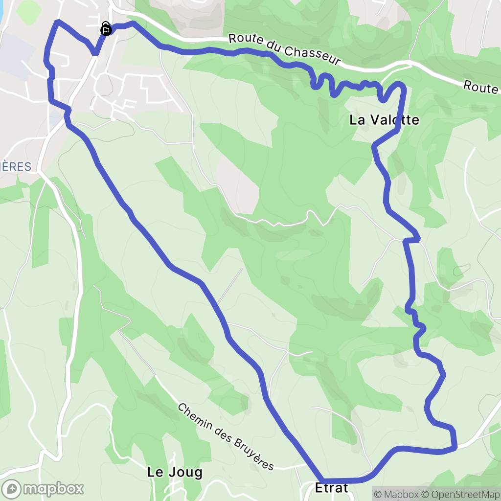 Saint-Just-Saint-Rambert : carte du parcours de randonnée - France