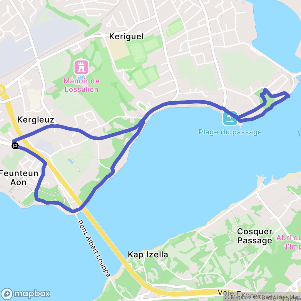 Le Relecq-Kerhuon : carte du parcours de randonnée - France
