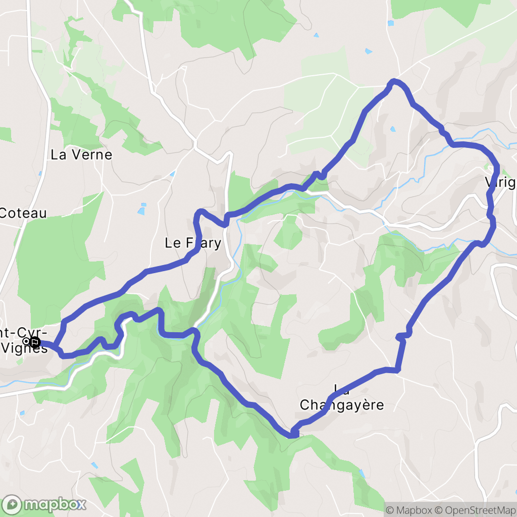 Saint-Cyr-les-Vignes : carte du parcours de randonnée - France
