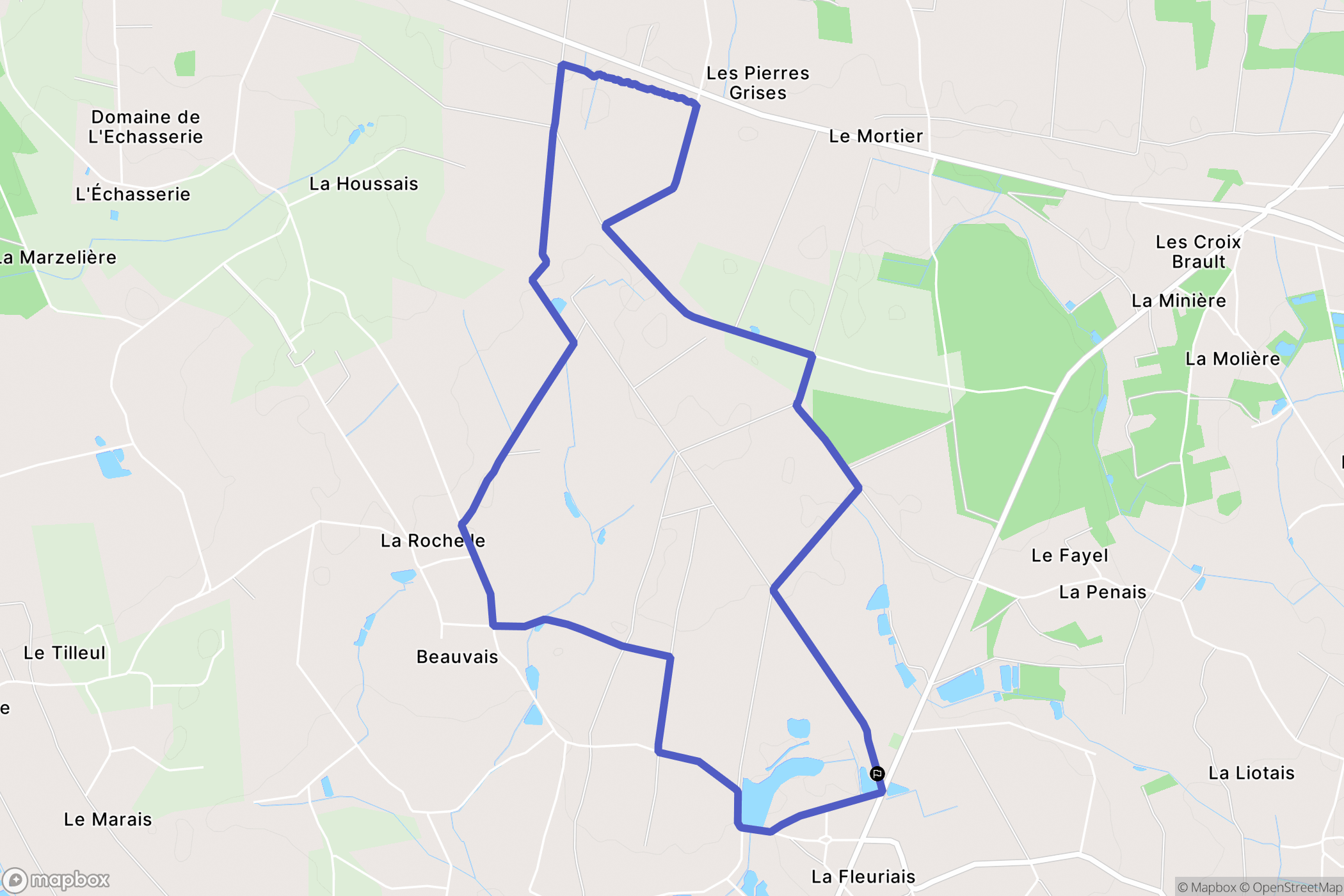 Ercé-en-Lamée : carte du parcours de randonnée - France