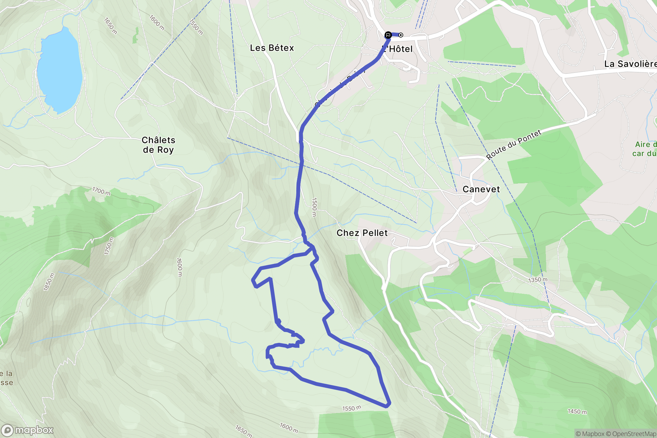 Taninges : carte du parcours de randonnée - France