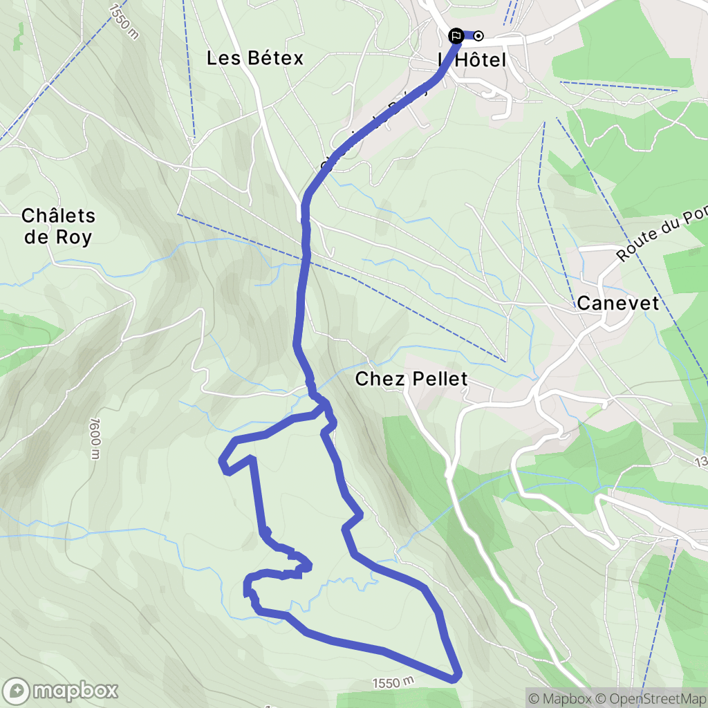 Taninges : carte du parcours de randonnée - France