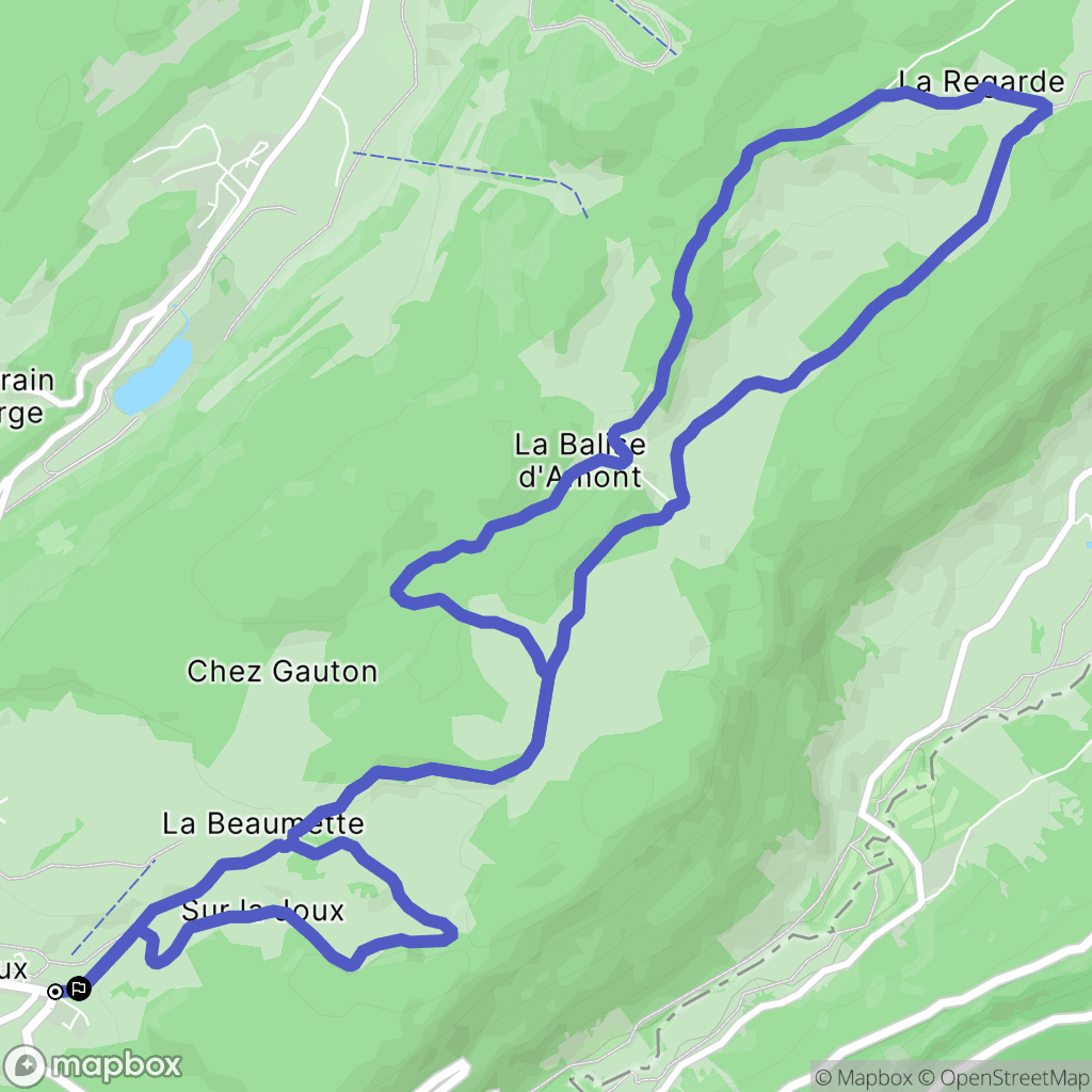 Lajoux : carte du parcours de randonnée - France