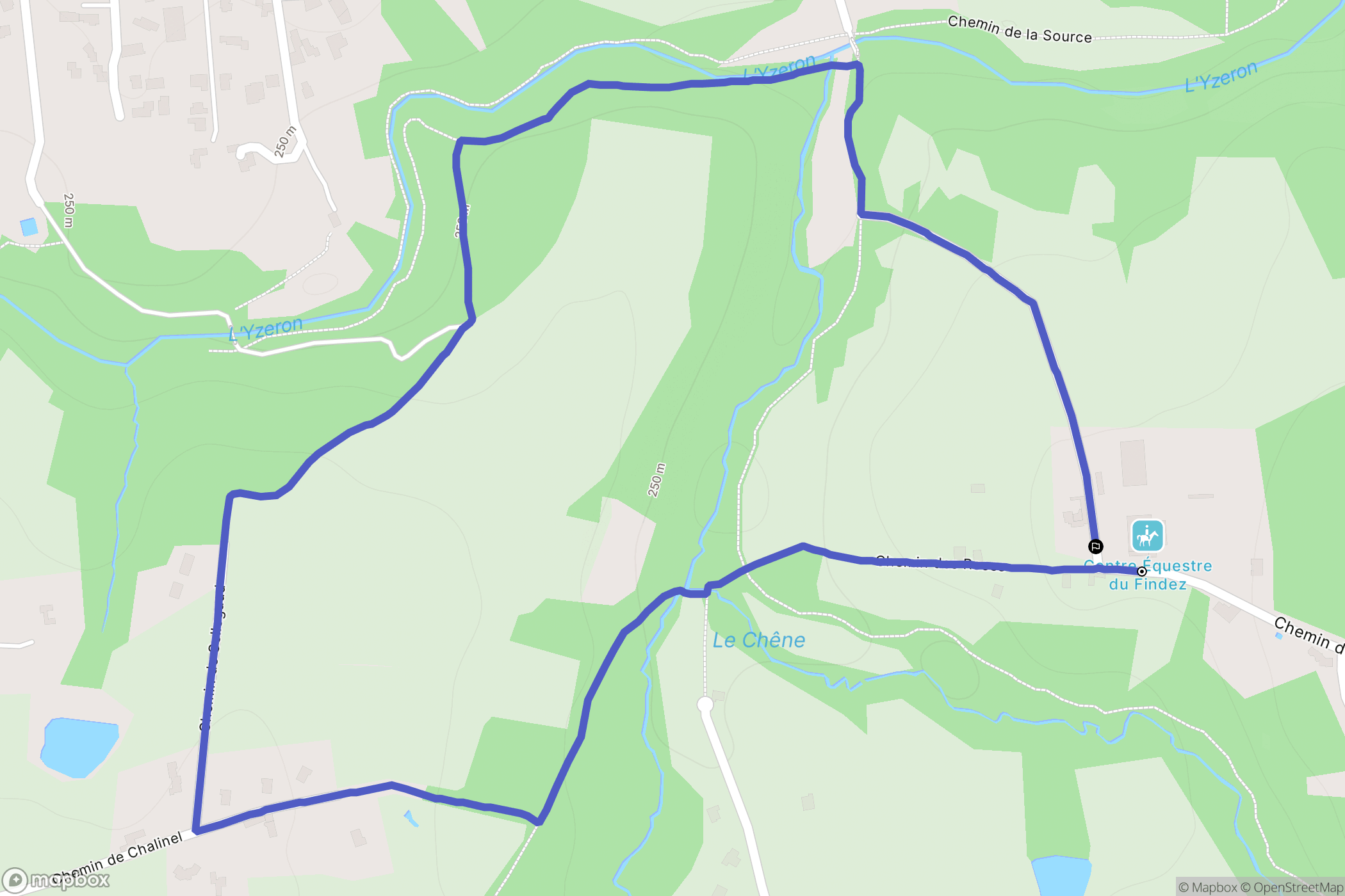 Francheville : carte du parcours de randonnée - France