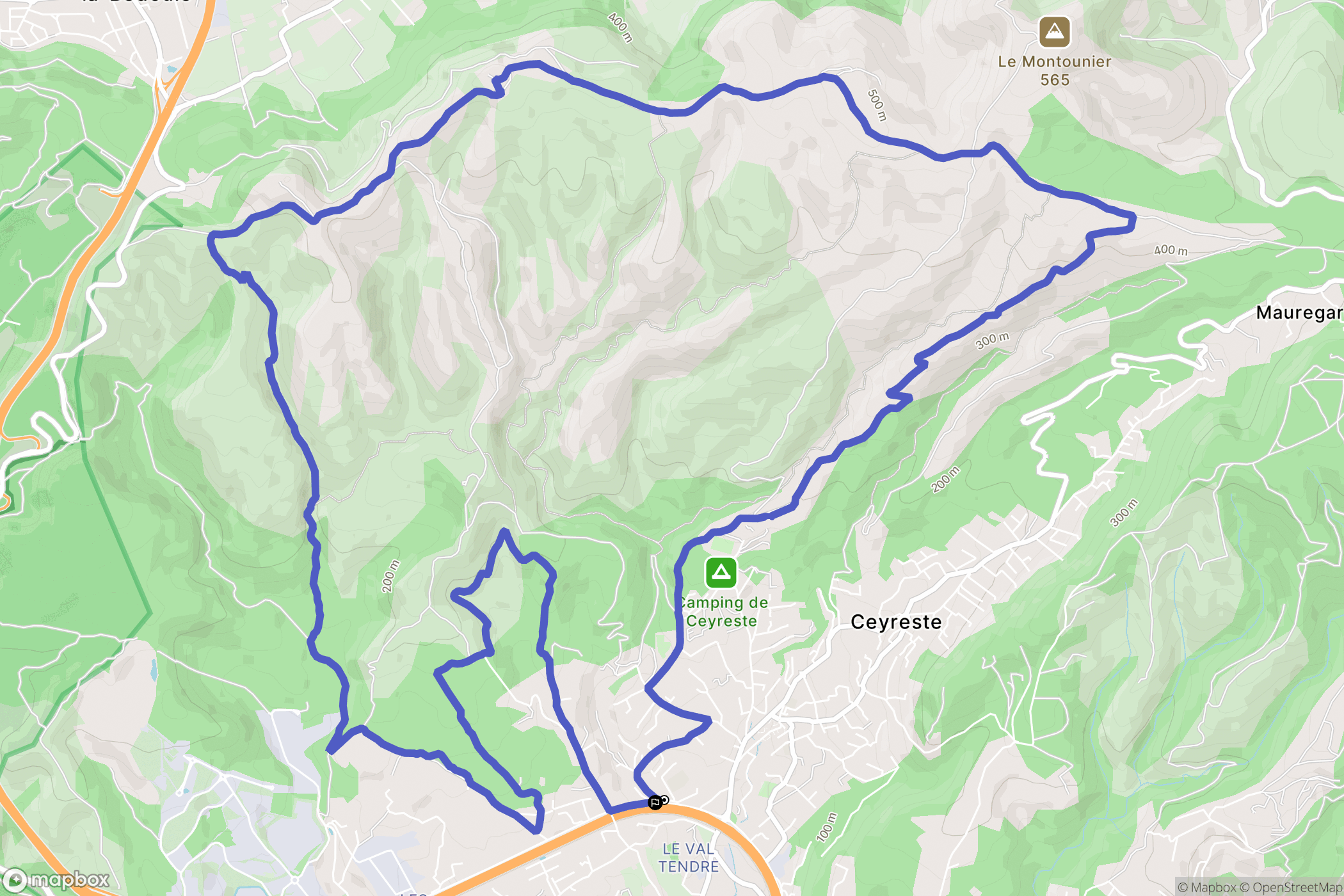 Ceyreste : carte du parcours de randonnée - France