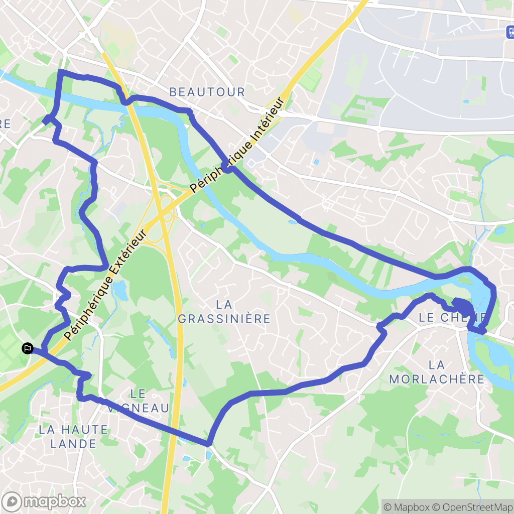 Rezé : carte du parcours de randonnée - France