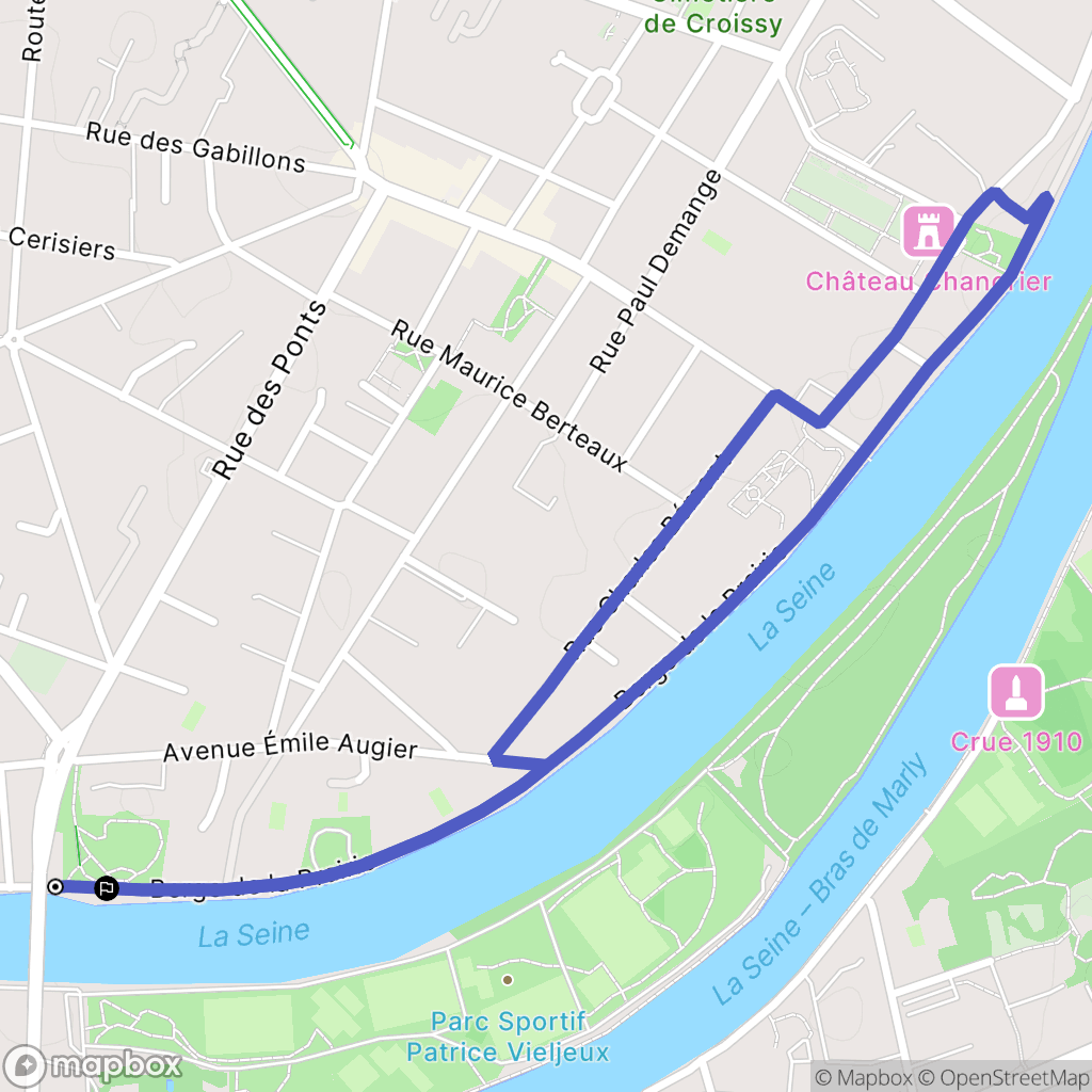 Croissy : carte du parcours de randonnée - France