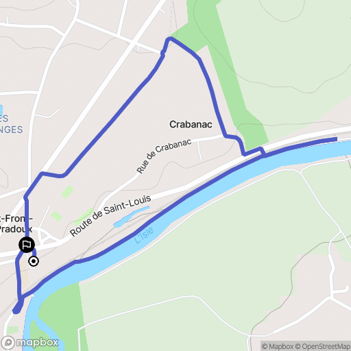 Saint-Front-de-Pradoux : carte du parcours de randonnée - France