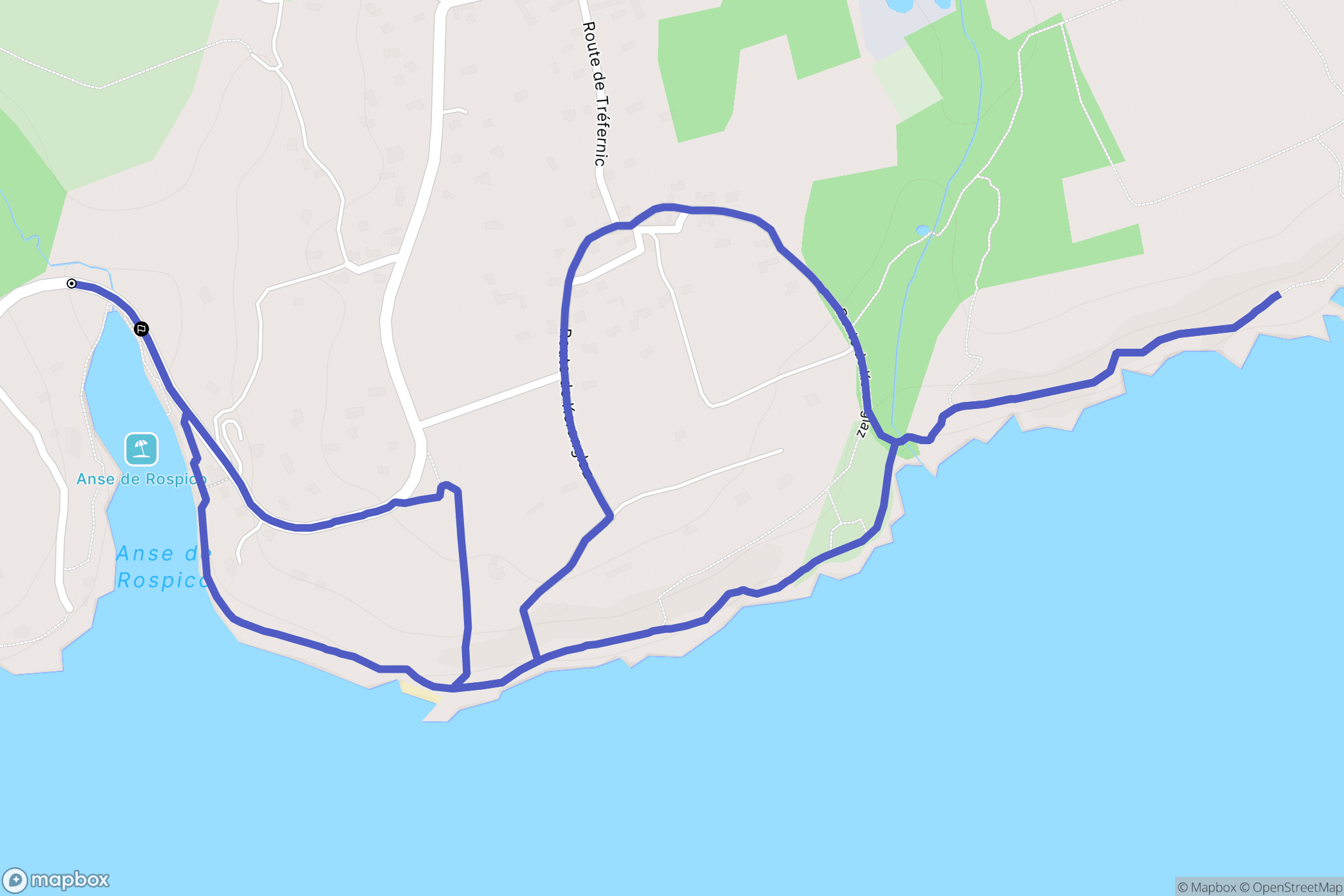 Névez : carte du parcours de randonnée - France