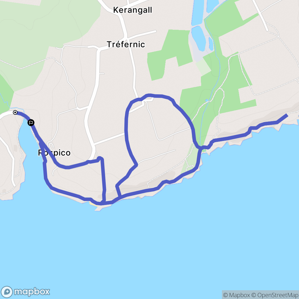 Névez : carte du parcours de randonnée - France