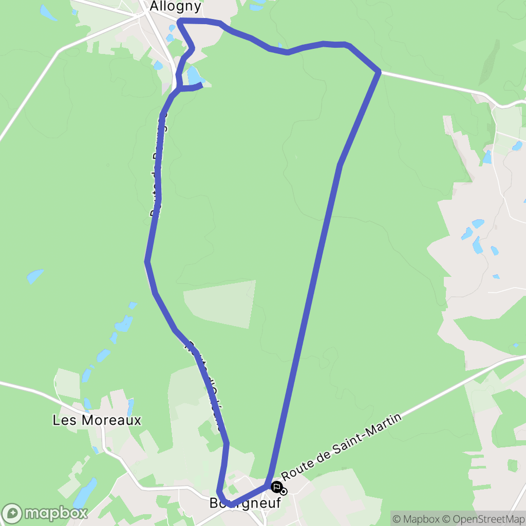 Saint-Éloy-de-Gy : carte du parcours de randonnée - France