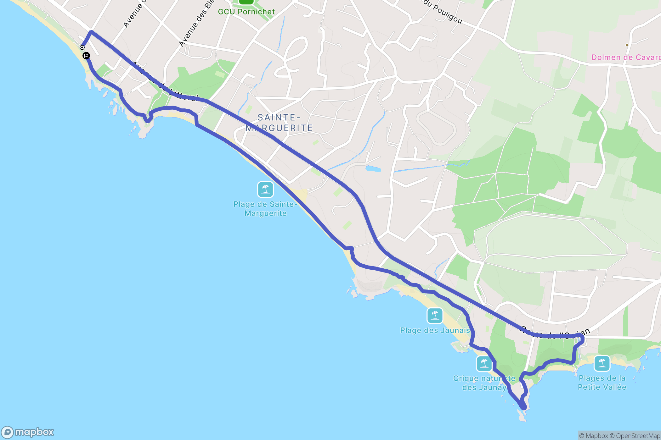Pornichet : carte du parcours de randonnée - France