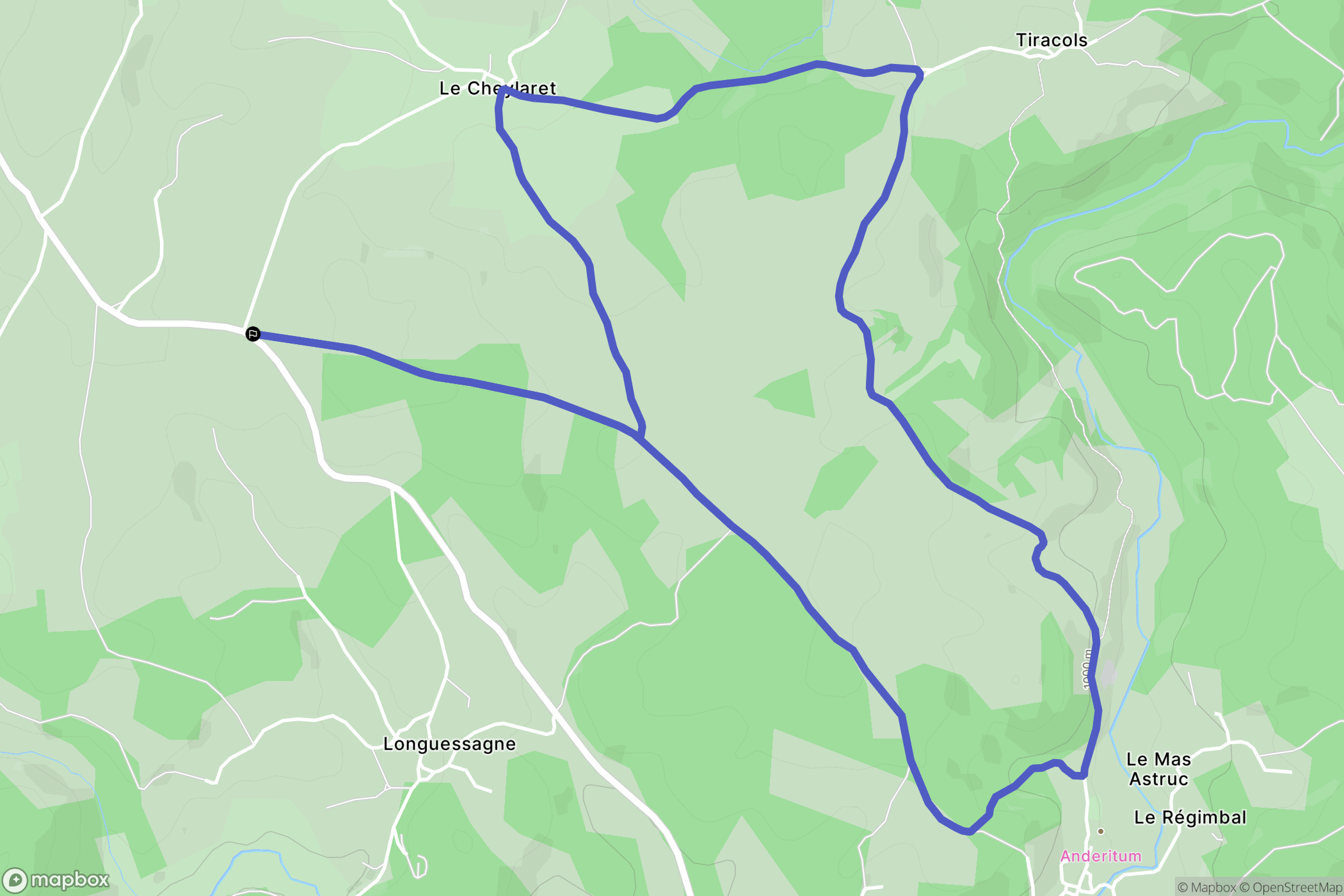 Peyre en Aubrac : carte du parcours de randonnée - France